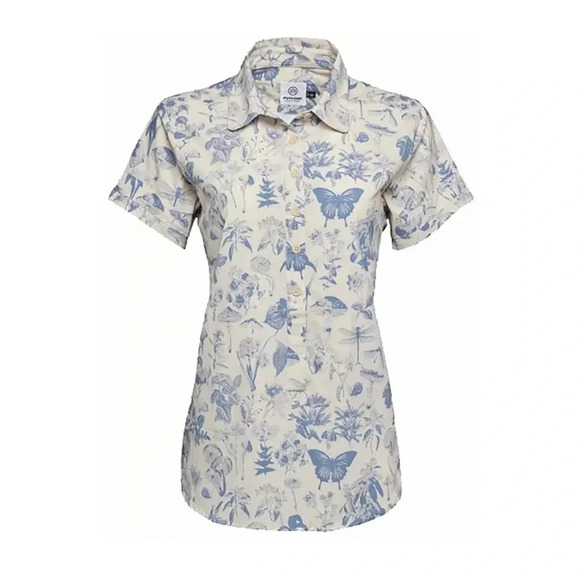 Flylow Women’s XL Aster Bike Shirt Blue White NWT Button Up Polyester Spandex - Picture 8 of 11